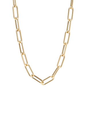 14k Gold Large Paperclip Chain Necklace