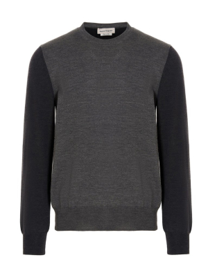 Alexander Mcqueen Two-tone Crewneck Jumper