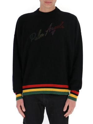 Palm Angels Striped Edge Knit Jumper