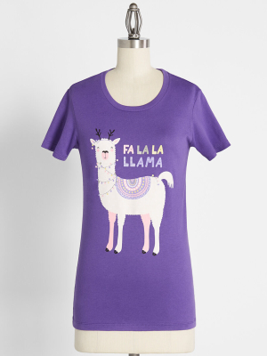 All Lit Up Llama Graphic Tee