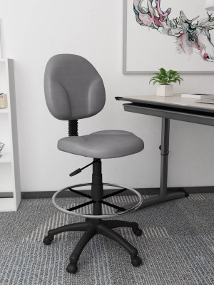 Fabric Drafting Stools With Footring Gray - Boss Office Products