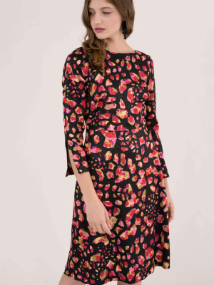 Red Split Sleeve A-line Dress