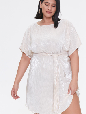 Plus Size Metallic Dolman Dress