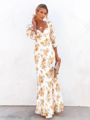 Singalong Floral Puff Sleeve Maxi Dress - Final Sale