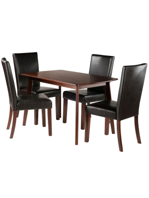 5pc Shaye Dining Table With Chairs Walnut - Winsome