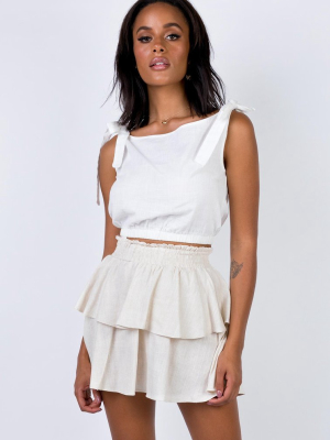 Greta Mini Skirt Beige