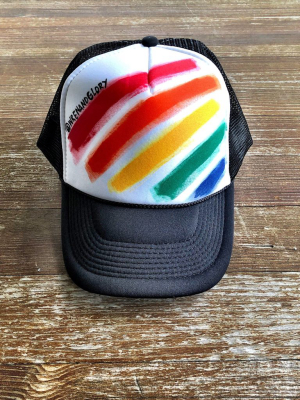 'rainbow Stripe' Painted Hat