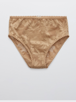 Aerie Cheetah Lace High Waisted Bikini Underwear