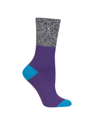 Women's Marl Cuff Boot Crew Socks