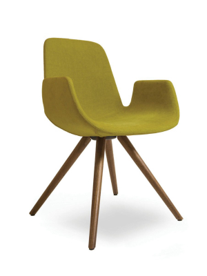 Step Armchair Upholstered With Wood Base 904l4 By Tonon