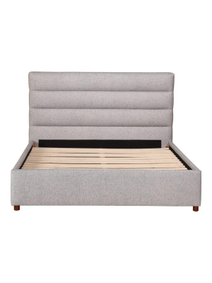 Takio Queen Bed Light Grey