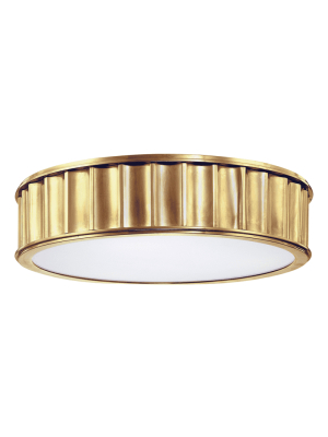 Middlebury 3 Light Flush Mount Aged Brass