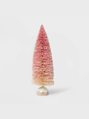 12in Large Pink Bottle Brush Christmas Tree Decorative Figurine - Wondershop™