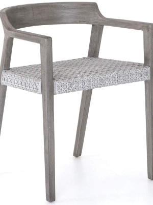 Elva Outdoor Dining Chair, Brushed Grey, Set Of 2