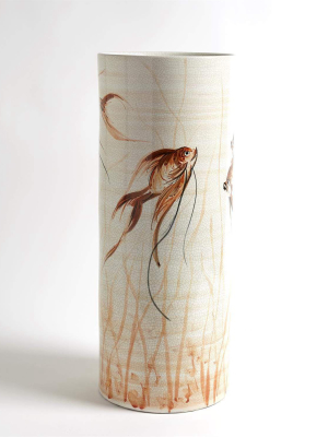 Global Views Goldfish Vase Hand Painted - Large