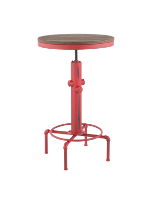 Hydra Industrial Adjustable Bar Table Red - Lumisource