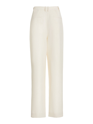 Pleated Crepe Straight-leg Pants