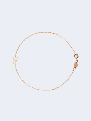 "h" Alphabet Letter Bracelet In Rose Gold