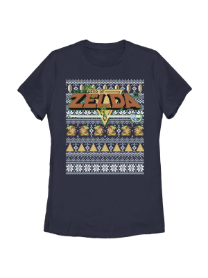 Women's Nintendo Ugly Christmas Legend Of Zelda T-shirt