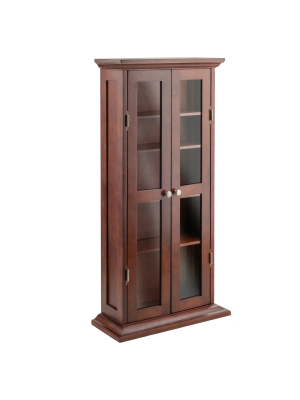 Dvd-cd Cabinet - Antique Walnut - Winsome