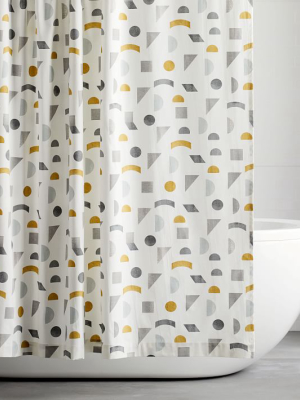 Organic Mid-century Geo Shower Curtain