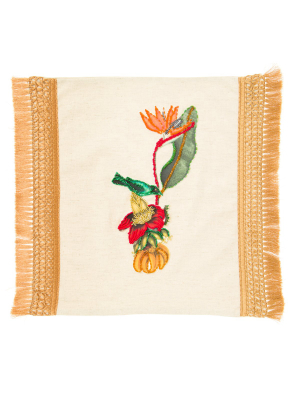 Fringe Hand-embroidered Pillow (online Exclusive)