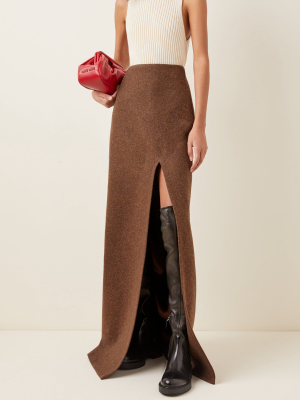 High-rise Wool Maxi Skirt