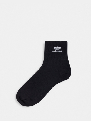 Adidas Originals 6 Pack Quarter Socks In Black