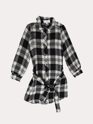 Bella Dahl Girls' Gathered Shirt Dress With Sash