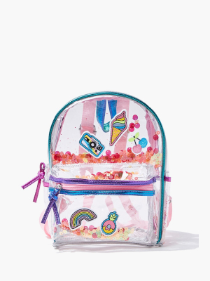 Girls Transparent Sequin Backpack (kids)