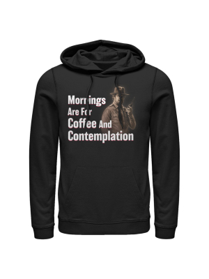Men's Stranger Things Hopper Coffee And Contemplation Pull Over Hoodie