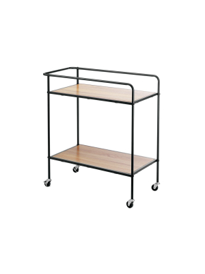 Mdesign Portable Rolling Bar Cart Organizer Trolley - 2 Shelves