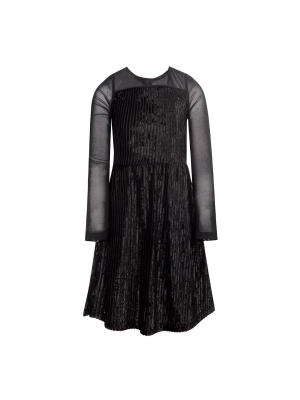Josie Dress | Black Striped Velvet