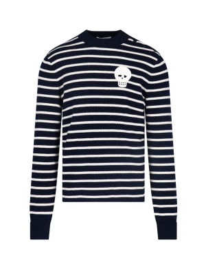 Alexander Mcqueen Skull Patch Striped Jumper