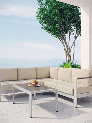 Victoria 4 Piece Outdoor Patio Aluminum Sectional Sofa Set