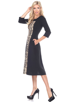 Constance 3/4 Sleeve Midi Dress