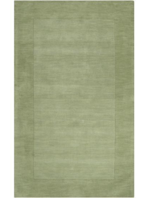 Mystique Collection Wool Area Rug In Hunter Green And Aloe Vera