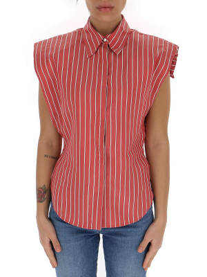 Isabel Marant Enza Striped Sleeveless Shirt