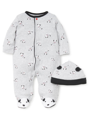 Dalmatian Footed One-piece And Hat