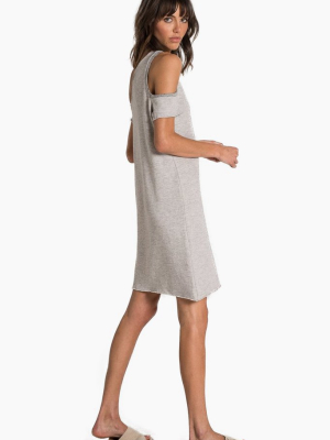 Camino Off Shoulder Mini Dress - Heather Grey