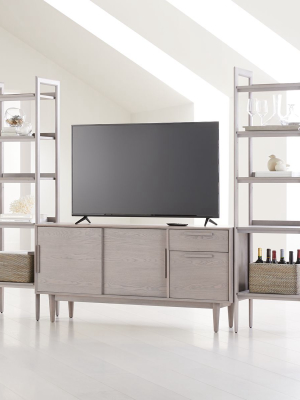 Tate Stone 64.5" Media Console With 2 Bookcases