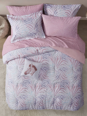 Samara Zebra Printed Comforter And Sheet Set