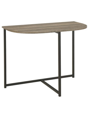 Wood And Metal Chair Side End Table Brown/black - Benzara