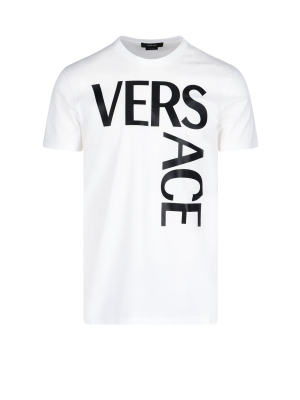 Versace Logo Print Crewneck T-shirt