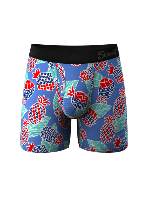 The Backyard Bbq | American Flag Pineapples Ball Hammock® Boxer Briefs With Fly