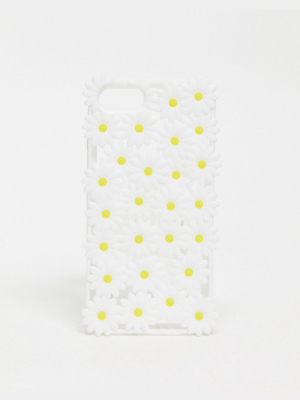 Monki Daisy Print Iphone 6/7/8 Case In Clear