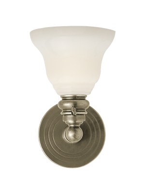 Boston Functional Single Light In Antique Nickel With White Glass