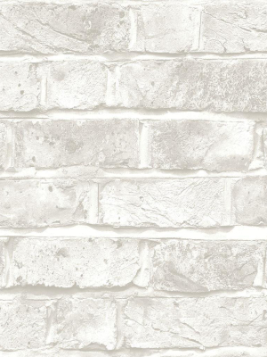 Battersea Brick Wallpaper In Grey And Lilac From The Transition Collection By Mayflower