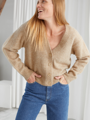 Relaxed Wool Knit Cardigan