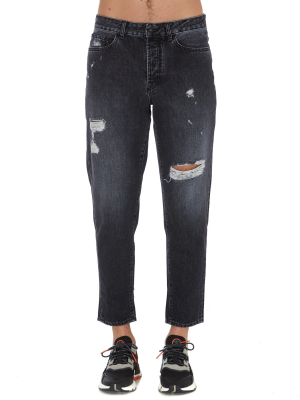 Marcelo Burlon County Of Milan Distressed Tapered Jeans